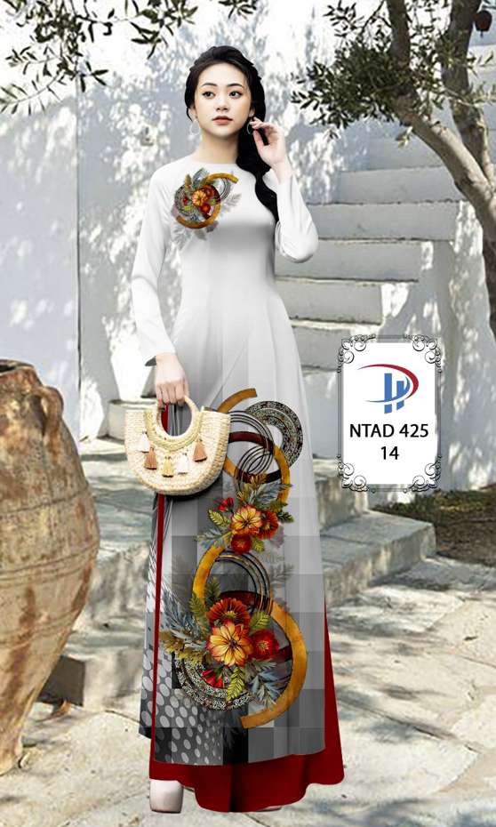 Vải Áo Dài Hoa In 3D AD NTAD425 68